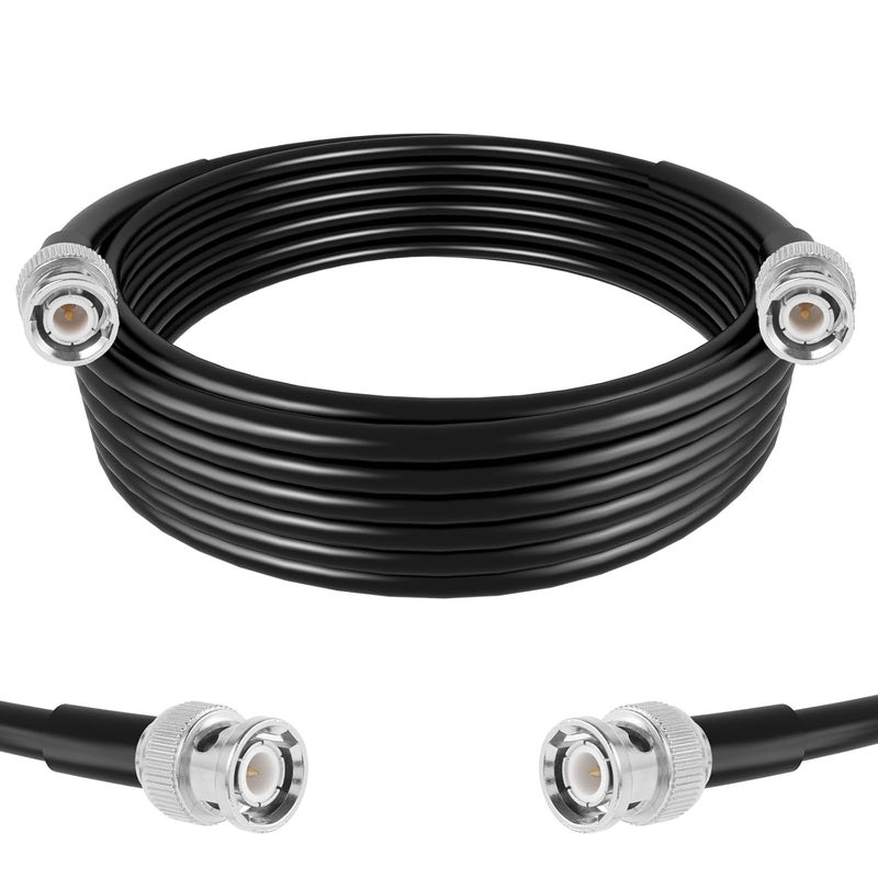 exgoofit BNC Coaxial Cable 16.5ft (5m), RG58 Coax Cable 50 ohm Low Loss with BNC Male to Male Connector for Antenna Analyzer, CB Radio, Signal Generator - Image 1